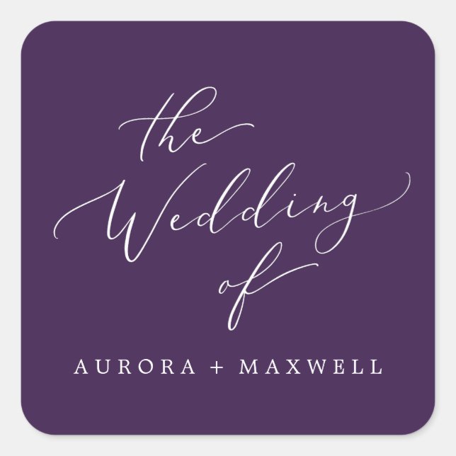 Sellos para sobres Delicados Bodas Púrpura (Anverso)