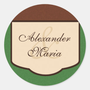 Sellos para sobres dulces de Mocha y Bodas verdes
