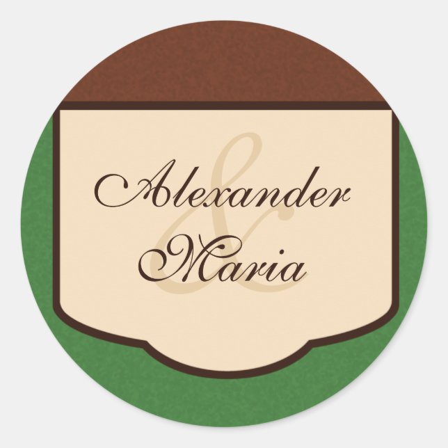 Sellos para sobres dulces de Mocha y Bodas verdes (Anverso)