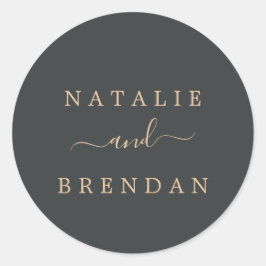 Sellos para sobres elegantes de Boda negro y oro