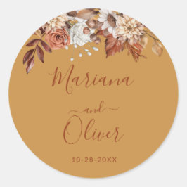 Sellos para sobres Fall Floral Bouquet Gold