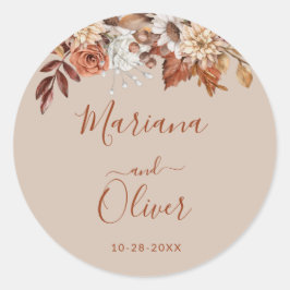 Sellos para sobres Fall Floral Bouquet Taupe