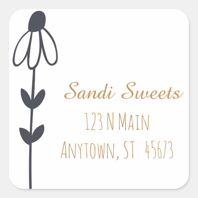 Sellos para sobres florales Personalizados caprich (Anverso)