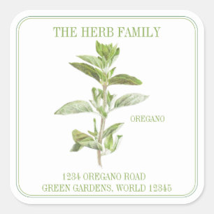 SELLOS PARA SOBRES FRESH OREGANO Large Square Addr