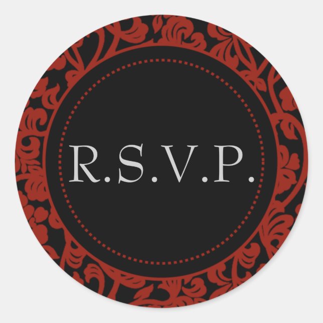 Sellos para sobres Gothic Black & Red Flourish (Anverso)