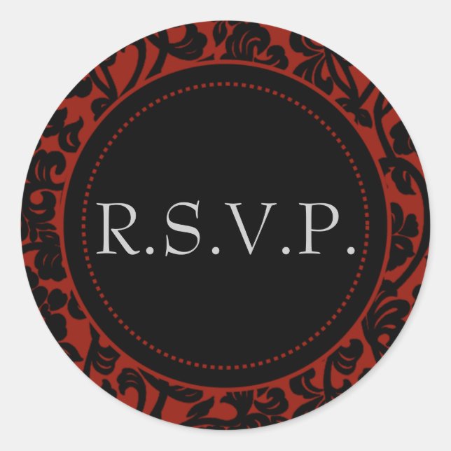 Sellos para sobres Gothic Black & Red Flourish (Anverso)