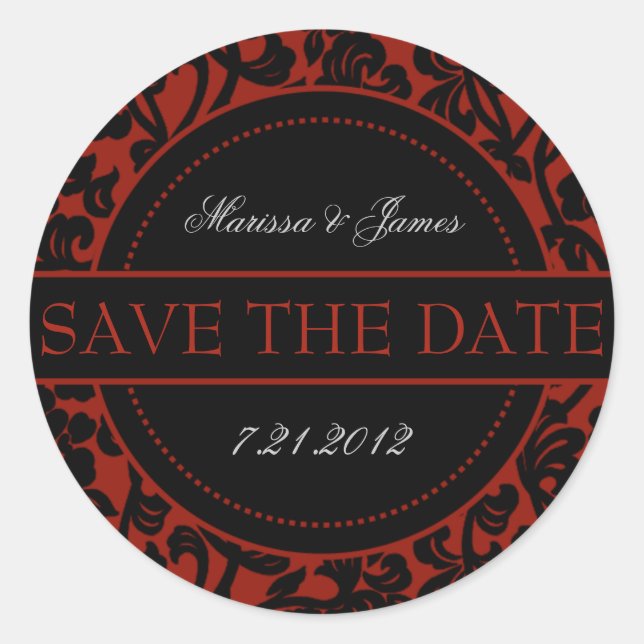 Sellos para sobres Gothic Black & Red Flourish (Anverso)