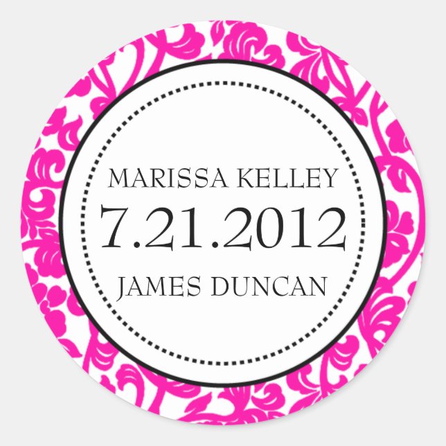 Sellos para sobres Gothic Rosa y Blanco Florecient (Anverso)