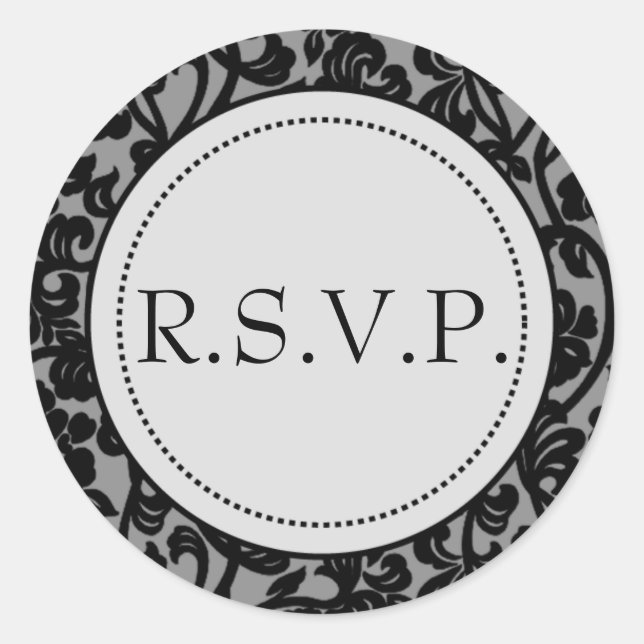 Sellos para sobres góticos florecientes en negro y (Anverso)