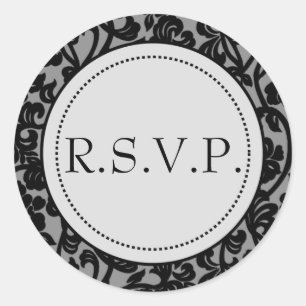 Sellos para sobres góticos florecientes en negro y