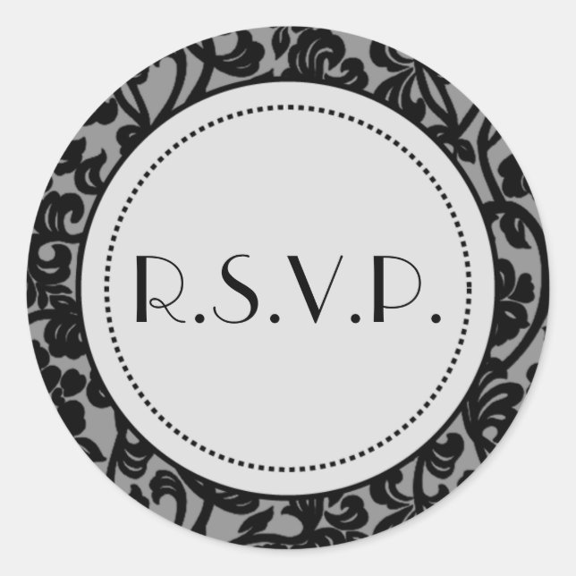 Sellos para sobres góticos florecientes en negro y (Anverso)