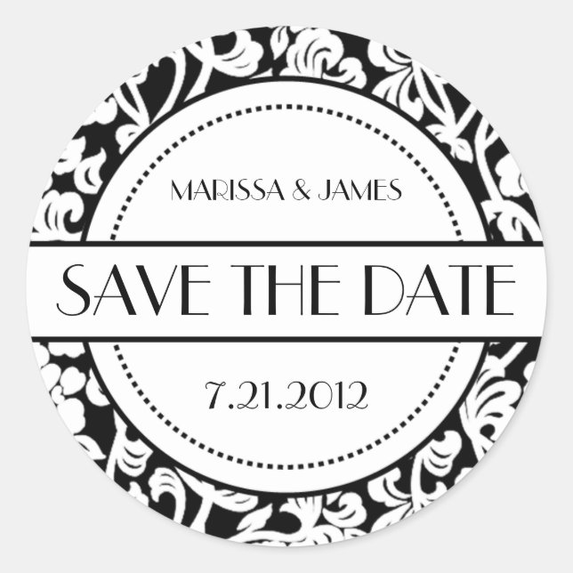 Sellos para sobres góticos floridos en blanco y ne (Anverso)