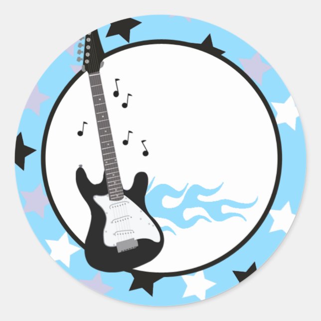 SELLOS PARA SOBRES GUITARRA DE LA ESTRELLA ROCA AZ (Anverso)