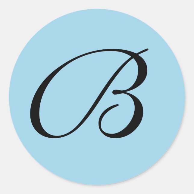 Sellos para sobres iniciales monogramados azules (Anverso)