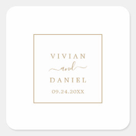 Sellos para sobres minimalistas de Boda de oro