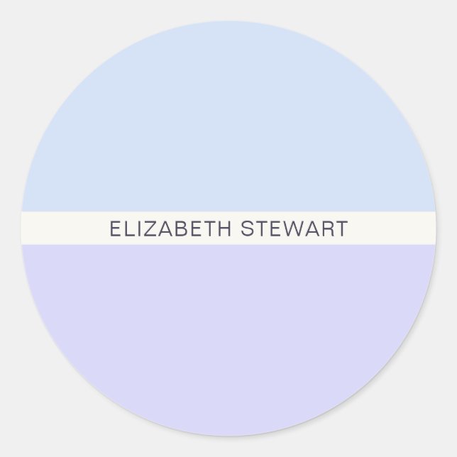 Sellos para sobres modernos de azul claro y lavand (Anverso)