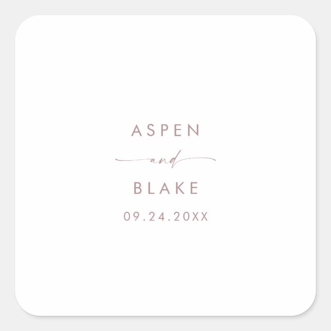 Sellos para sobres modernos de Rosa Gold Script Bo (Anverso)