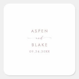 Sellos para sobres modernos de Rosa Gold Script Bo