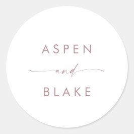 Sellos para sobres modernos de Rosa Gold Script Bo