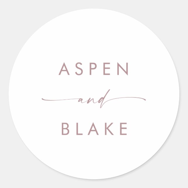 Sellos para sobres modernos de Rosa Gold Script Bo (Anverso)