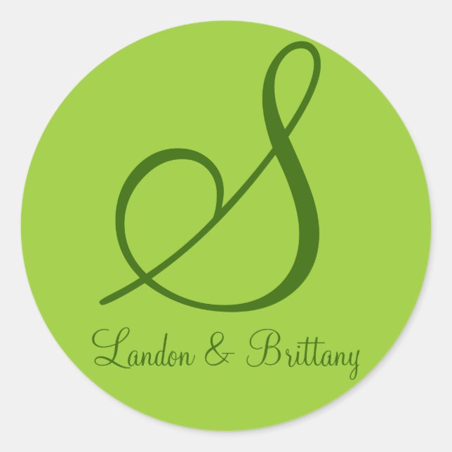 Sellos para sobres: Monograma sutil (verde) (Anverso)