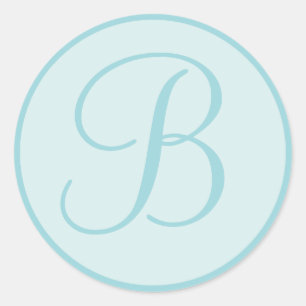 Sellos para sobres monogramados Aqua Blue o Verde 