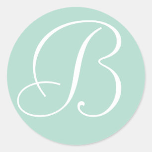 Sellos para sobres Monogramados de Boda Mint y Wha