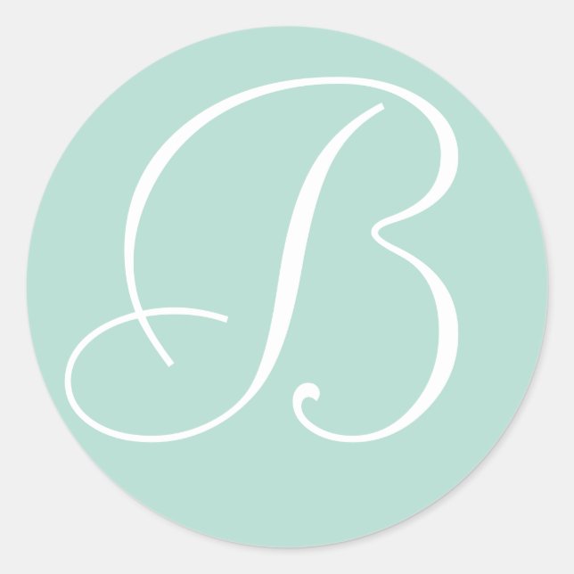 Sellos para sobres Monogramados de Boda Mint y Wha (Anverso)