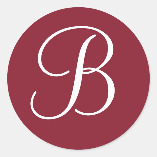 Sellos para sobres monogramados en blanco y rojo o (Anverso)