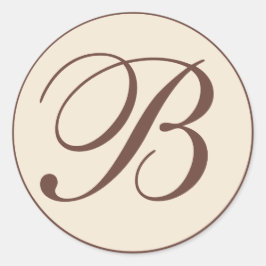 Sellos para sobres monogramados marrón y crema