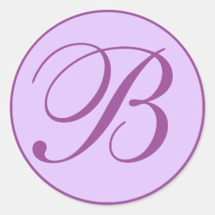 Sellos para sobres monogramados morado y lavanda