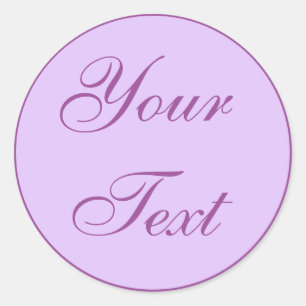 Sellos para sobres morado y lavanda con texto Pers