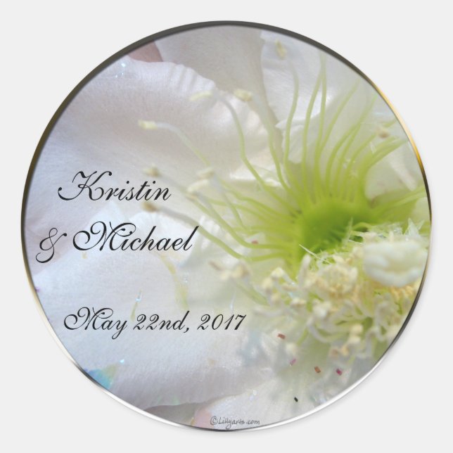 Sellos para sobres Personalizados de Bodas de flor (Anverso)