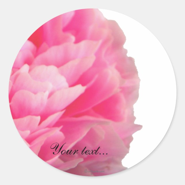 Sellos para sobres Personalizados de Peony Rosa (Anverso)