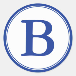 Sellos para sobres redondos con monograma - azul y