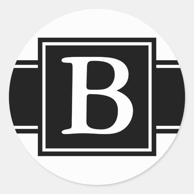 Sellos para sobres redondos con monograma - Blanco (Anverso)
