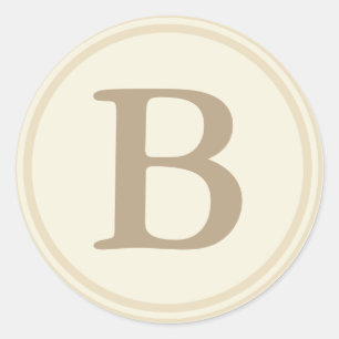 Sellos para sobres redondos con monograma - Crema 