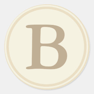Sellos para sobres redondos con monograma - Crema 