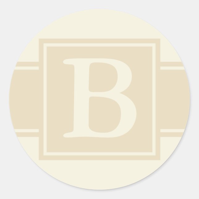 Sellos para sobres redondos con monograma - crudo  (Anverso)