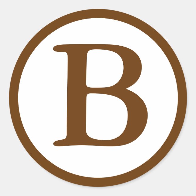 Sellos para sobres redondos con monograma - Marrón (Anverso)
