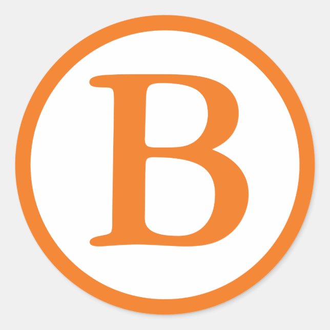 Sellos para sobres redondos con monograma - Naranj (Anverso)