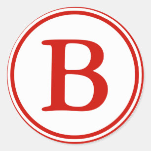 Sellos para sobres redondos con monograma - rojo y