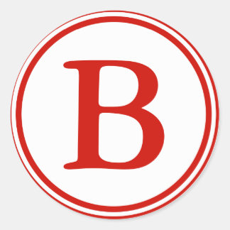 Sellos para sobres redondos con monograma - rojo y