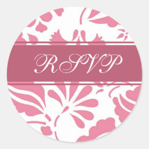 Sellos para sobres RSVP de Floral rosa y blanca