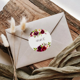 Sellos para sobres simples de Bodas florales de Bo