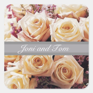 Sellos para sobres y Pegatinas Bodas florales