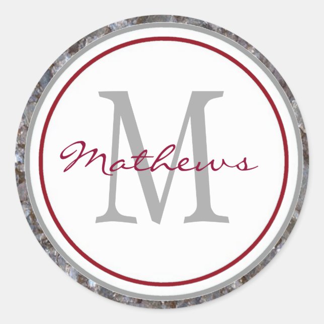 Sellos para sobres y Pegatinas clásicos monogramas (Anverso)