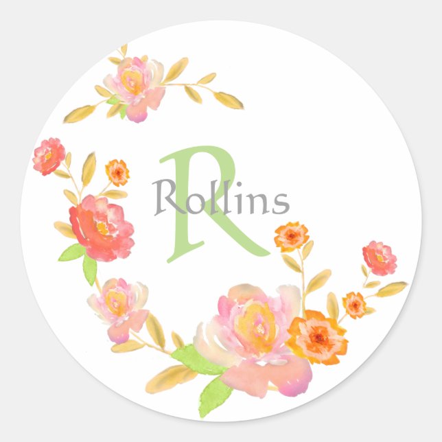 Sellos para sobres y Pegatinas de monograma (Anverso)