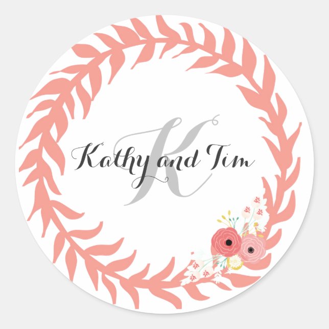 Sellos para sobres y Pegatinas de monogramas de so (Anverso)