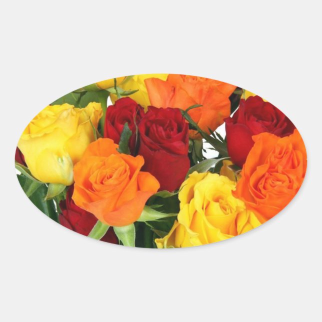 Sellos para sobres y PEGATINAS de OVAL BODA FLORAL (Anverso)